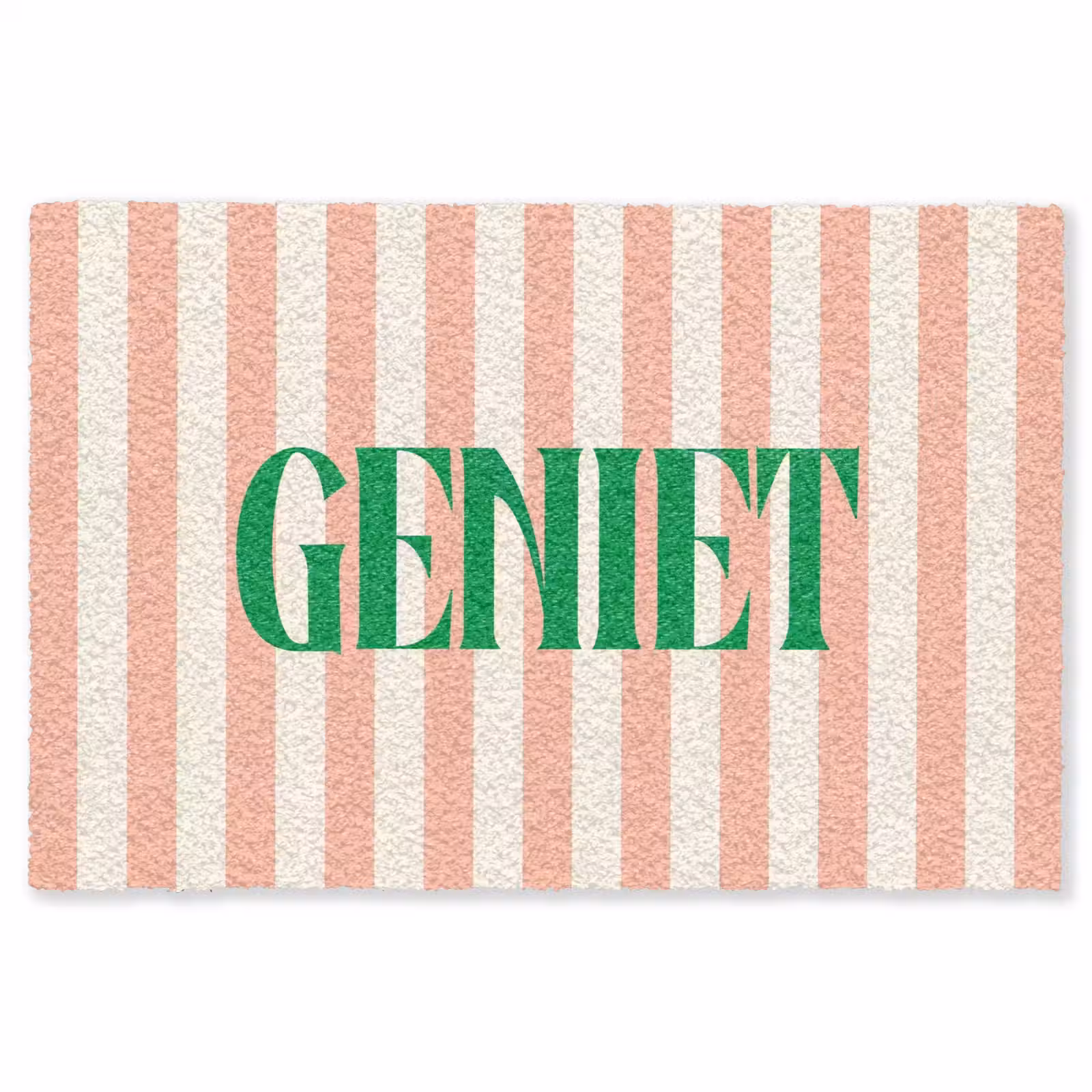 Vloerkleed - Zachtroze - Groen - Strepen - Geniet — 1