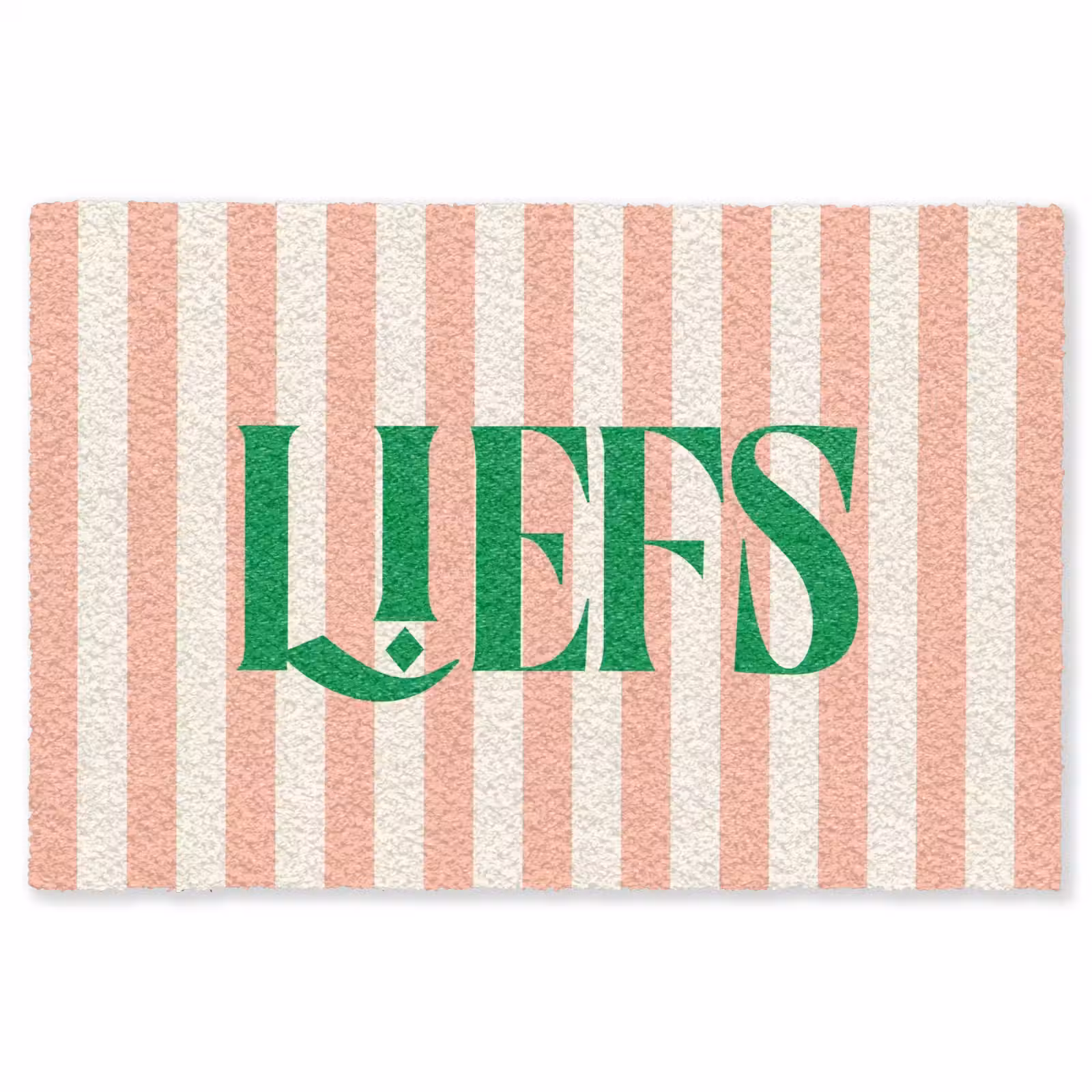 Vloerkleed - Zachtroze - Groen - Strepen - Liefs — 1