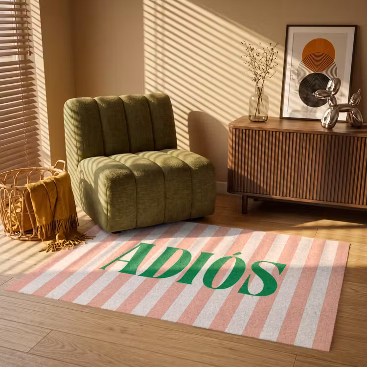 Vloerkleed - Zachtroze - Groen - Strepen - Adiós — 2