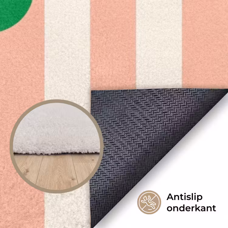 Vloerkleed - Zachtroze - Groen - Strepen - Adiós — 4