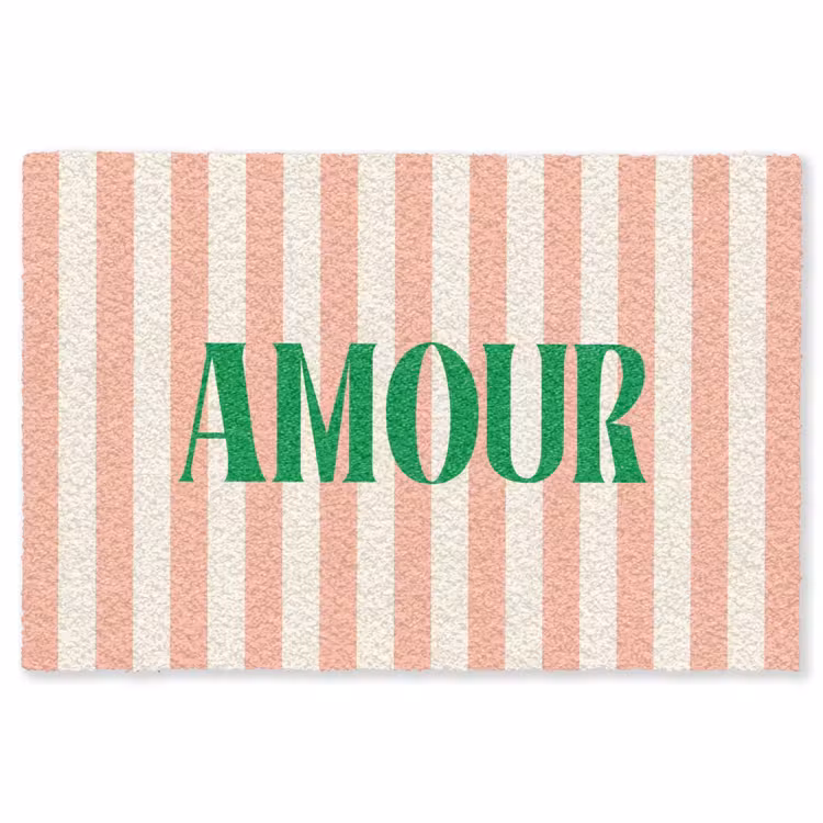 Vloerkleed - Zachtroze - Groen - Strepen - Amour — 1