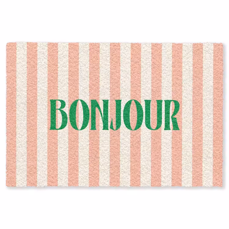 Vloerkleed - Zachtroze - Groen - Strepen - Bonjour — 1