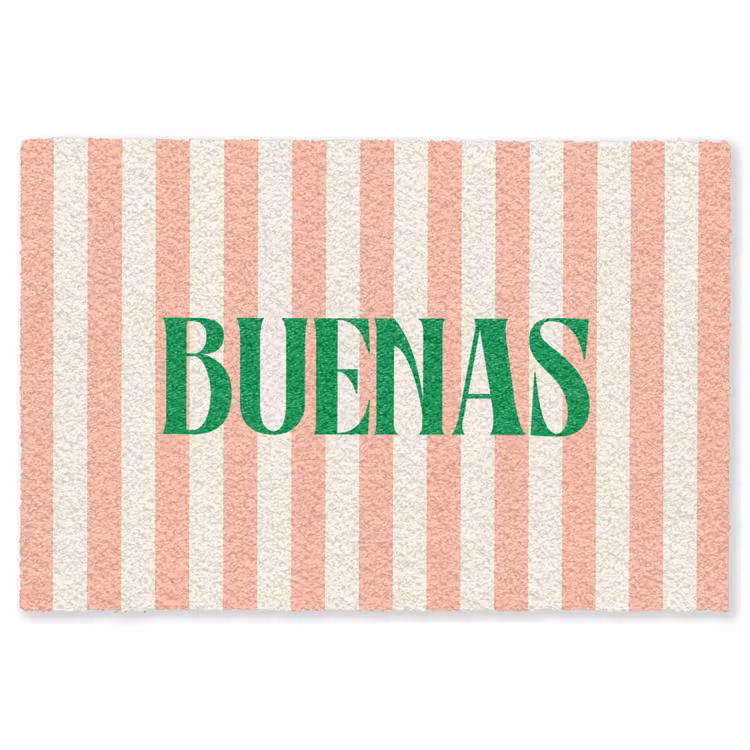 Vloerkleed - Zachtroze - Groen - Strepen - Buenas — 1