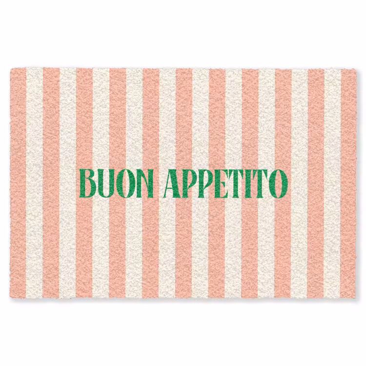 Vloerkleed - Zachtroze - Groen - Strepen - Buon Appetito — 1