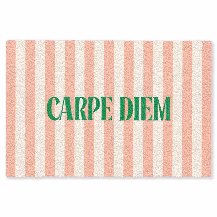 Vloerkleed - Zachtroze - Groen - Strepen - Carpe Diem — 1