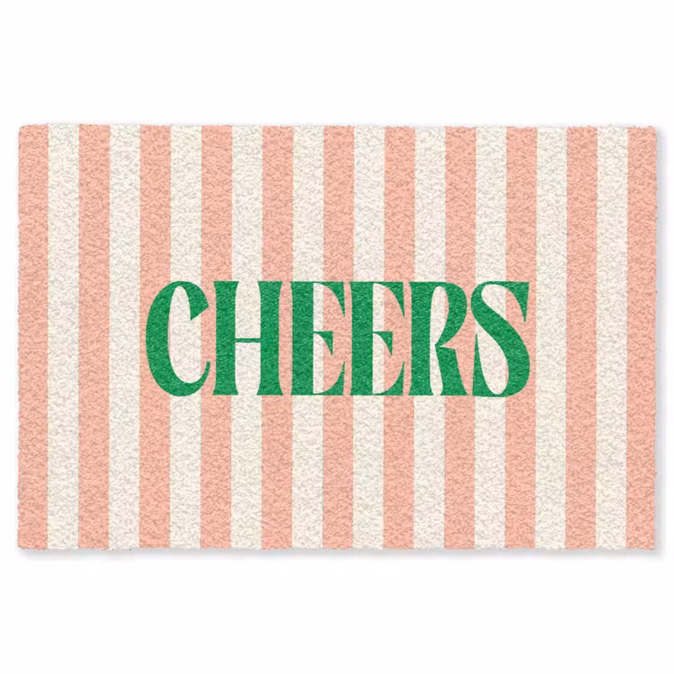 Vloerkleed - Zachtroze - Groen - Strepen - Cheers — 1