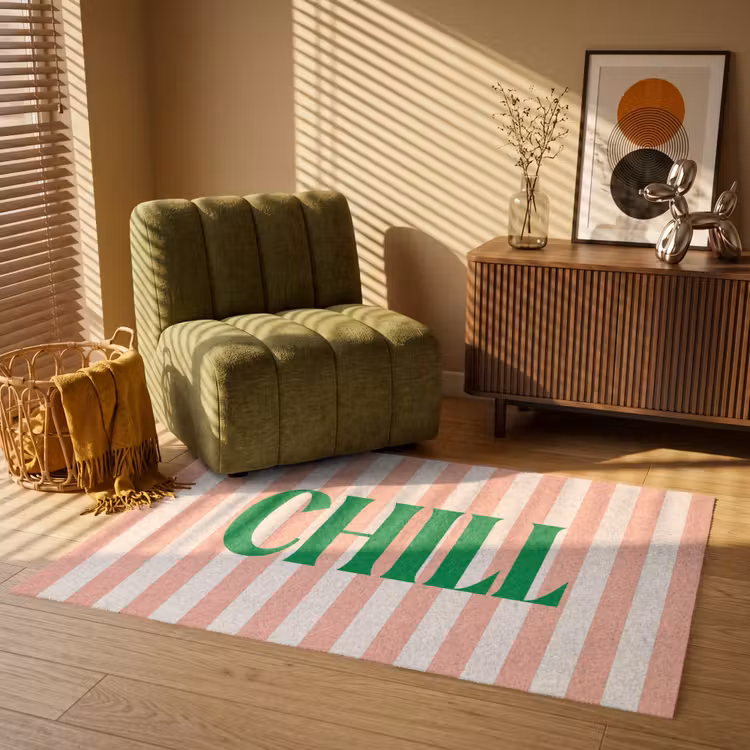 Vloerkleed - Zachtroze - Groen - Strepen - Chill — 2