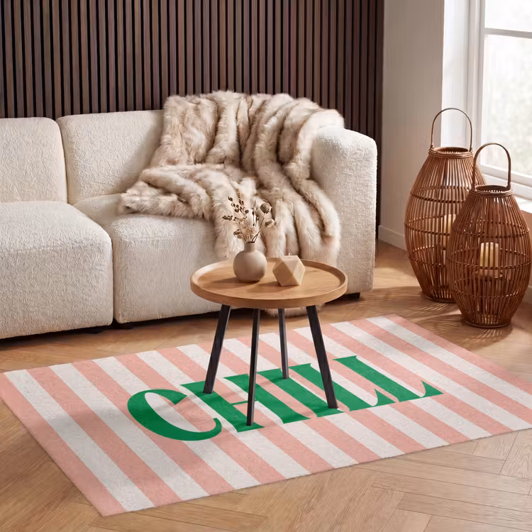 Vloerkleed - Zachtroze - Groen - Strepen - Chill — 3