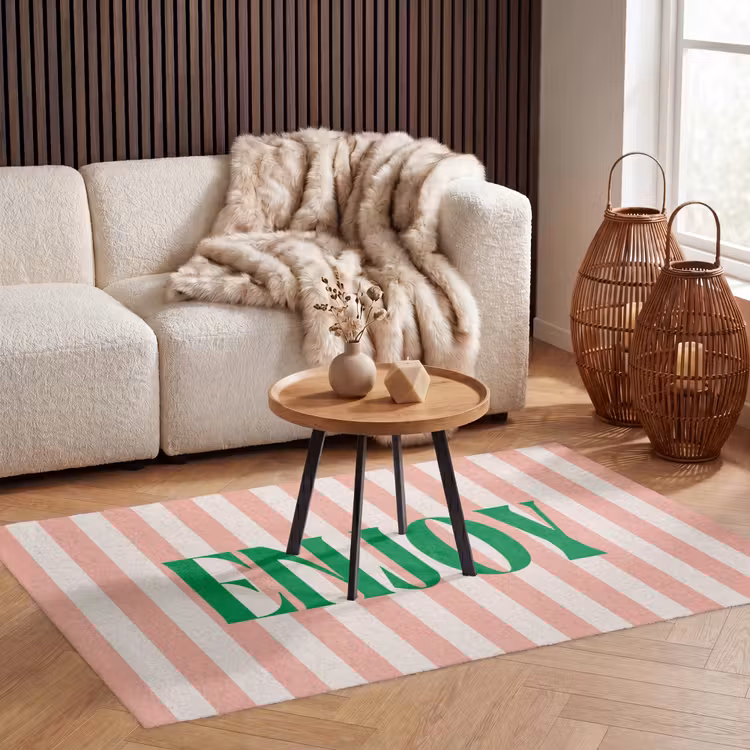Vloerkleed - Zachtroze - Groen - Strepen - Enoy — 3