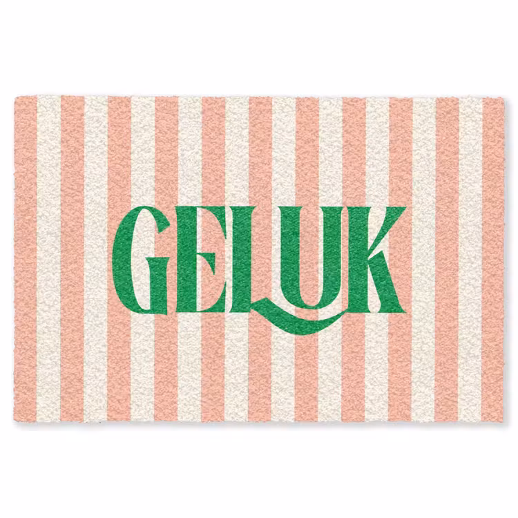 Vloerkleed - Zachtroze - Groen - Strepen - Geluk — 1