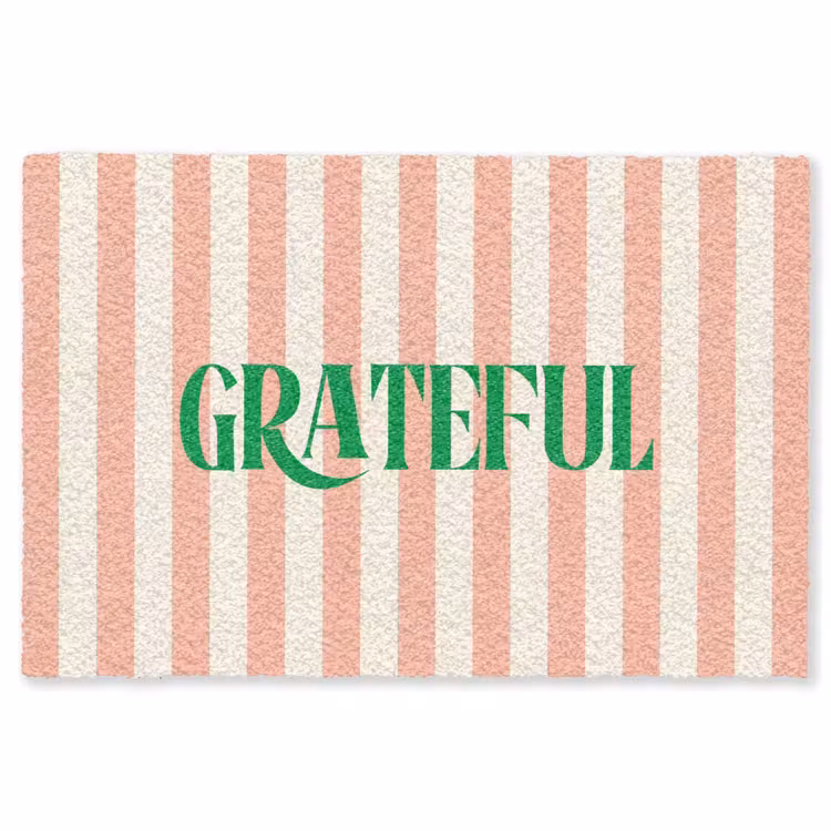 Vloerkleed - Zachtroze - Groen - Strepen - Grateful — 1