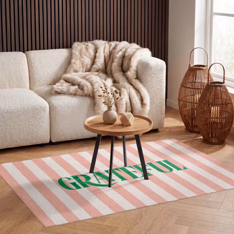 Vloerkleed - Zachtroze - Groen - Strepen - Grateful — 3
