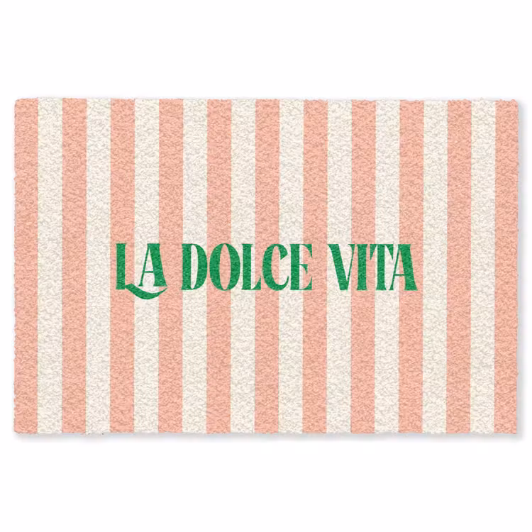 Vloerkleed - Zachtroze - Groen - Strepen - La Dolce Vita — 1