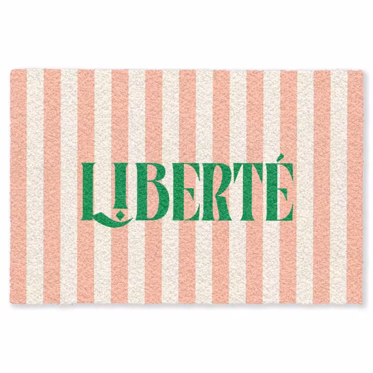Vloerkleed - Zachtroze - Groen - Strepen - Liberté — 1