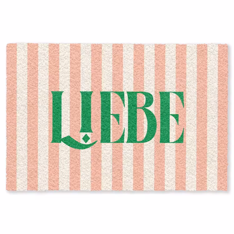 Vloerkleed - Zachtroze - Groen - Strepen - Liebe — 1