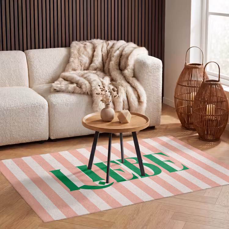 Vloerkleed - Zachtroze - Groen - Strepen - Liebe — 3