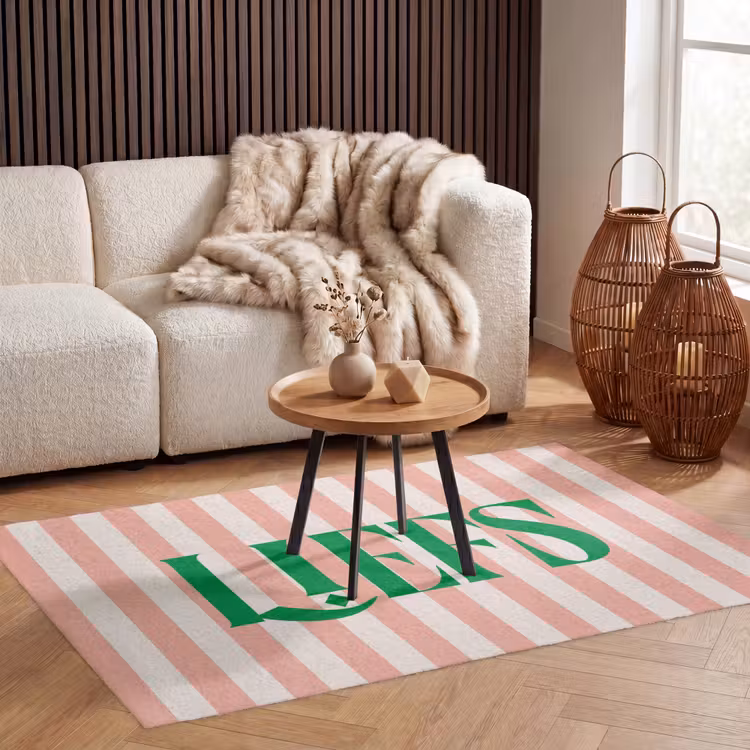 Vloerkleed - Zachtroze - Groen - Strepen - Liefs — 3