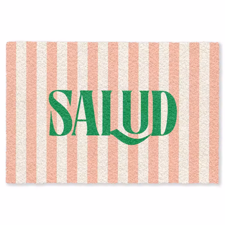 Vloerkleed - Zachtroze - Groen - Strepen - Salud — 1