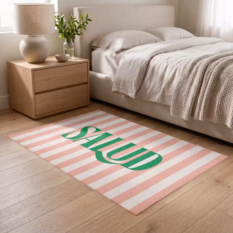 Vloerkleed - Zachtroze - Groen - Strepen - Salud — 5