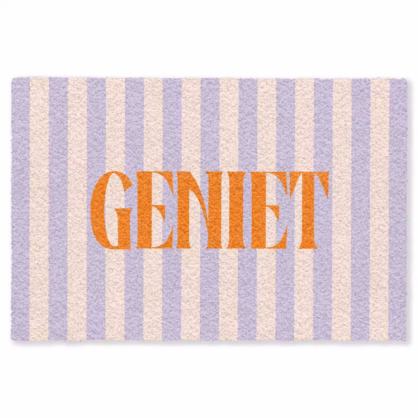 Vloerkleed - Lila - Oranje - Strepen - Geniet — 1