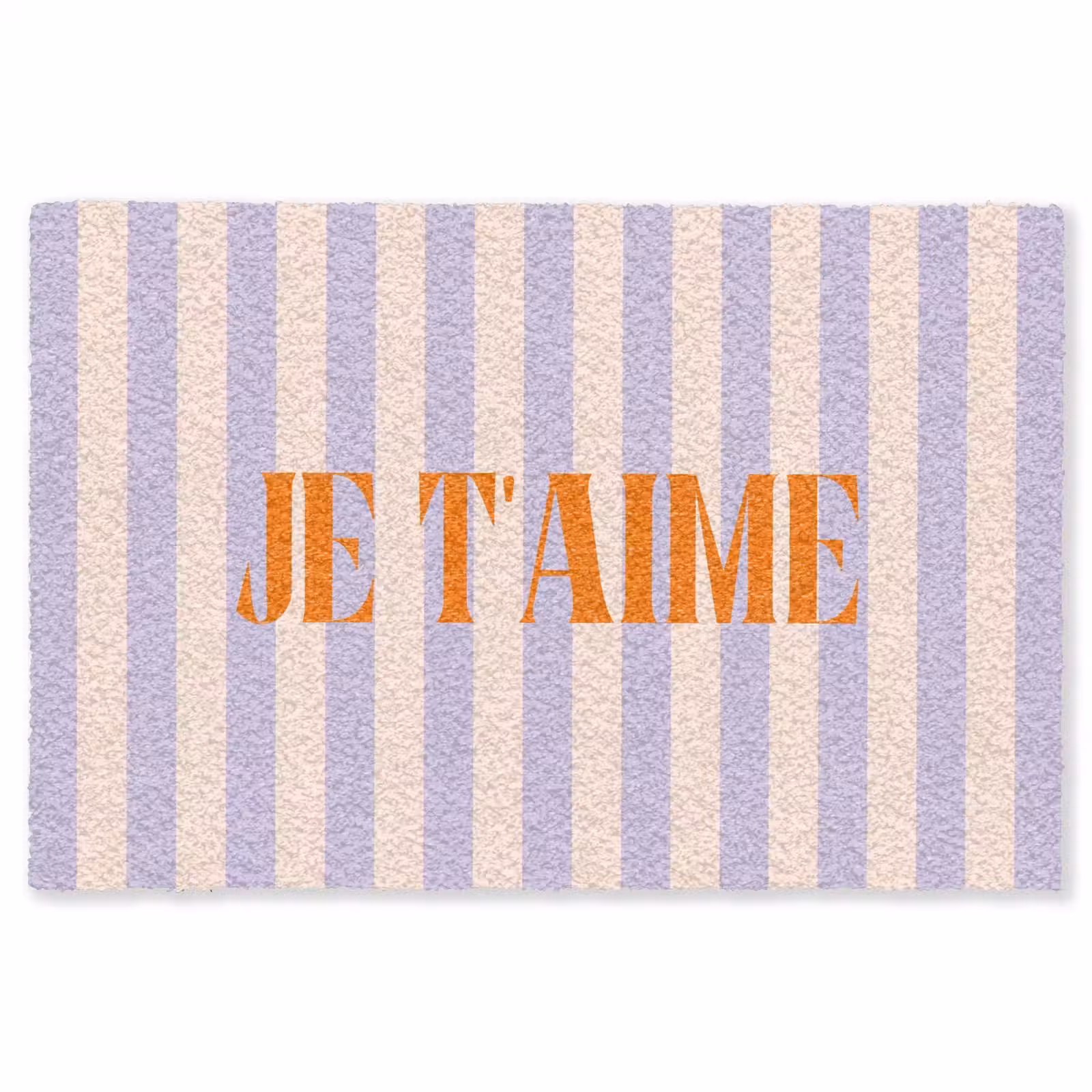 Vloerkleed - Lila - Oranje - Strepen - Je t'aime — 1