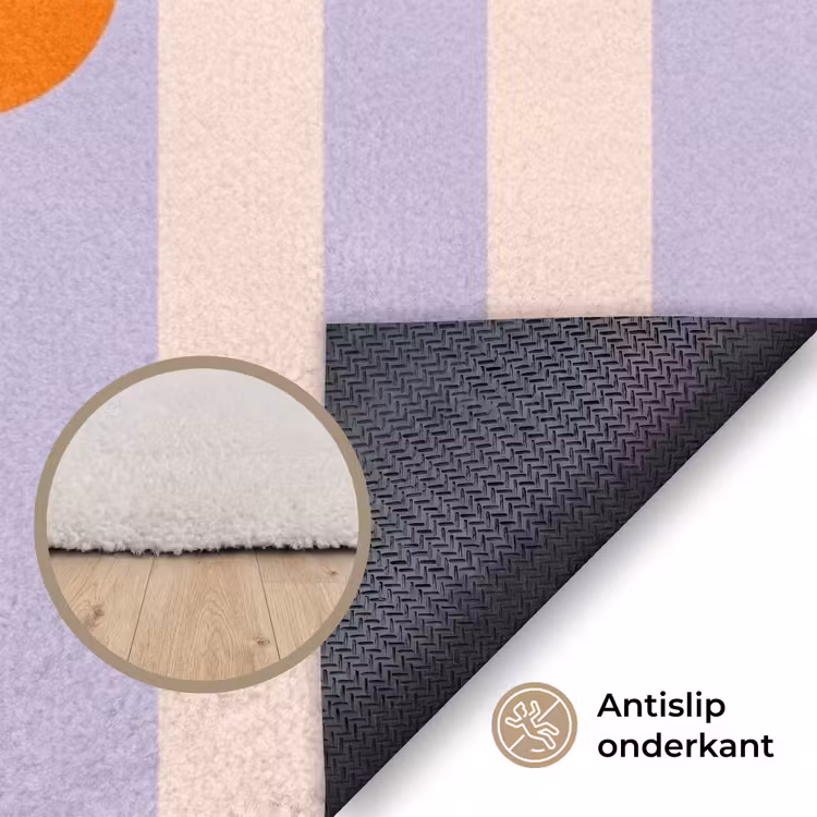 Vloerkleed - Lila - Oranje - Strepen - Adiós — 4