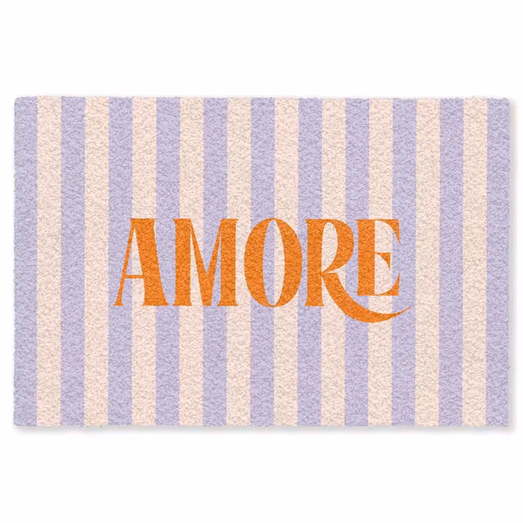 Vloerkleed - Lila - Oranje - Strepen - Amore — 1