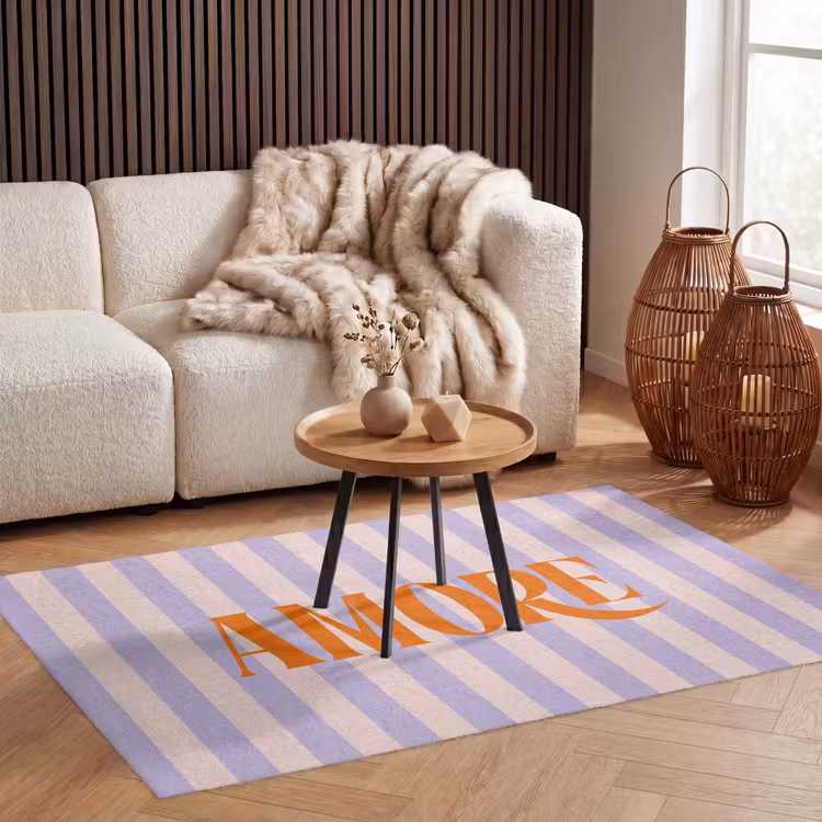 Vloerkleed - Lila - Oranje - Strepen - Amore — 3