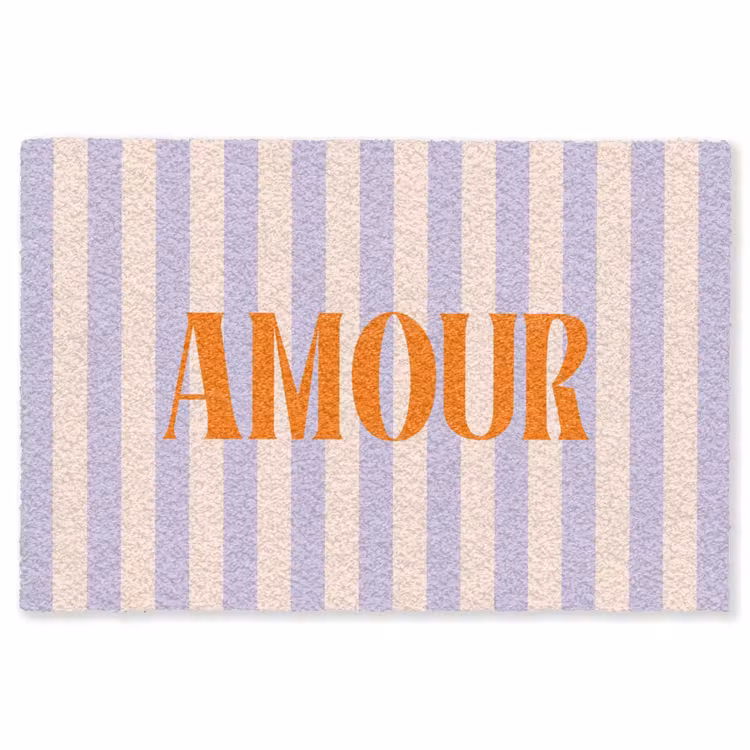 Vloerkleed - Lila - Oranje - Strepen - Amour — 1