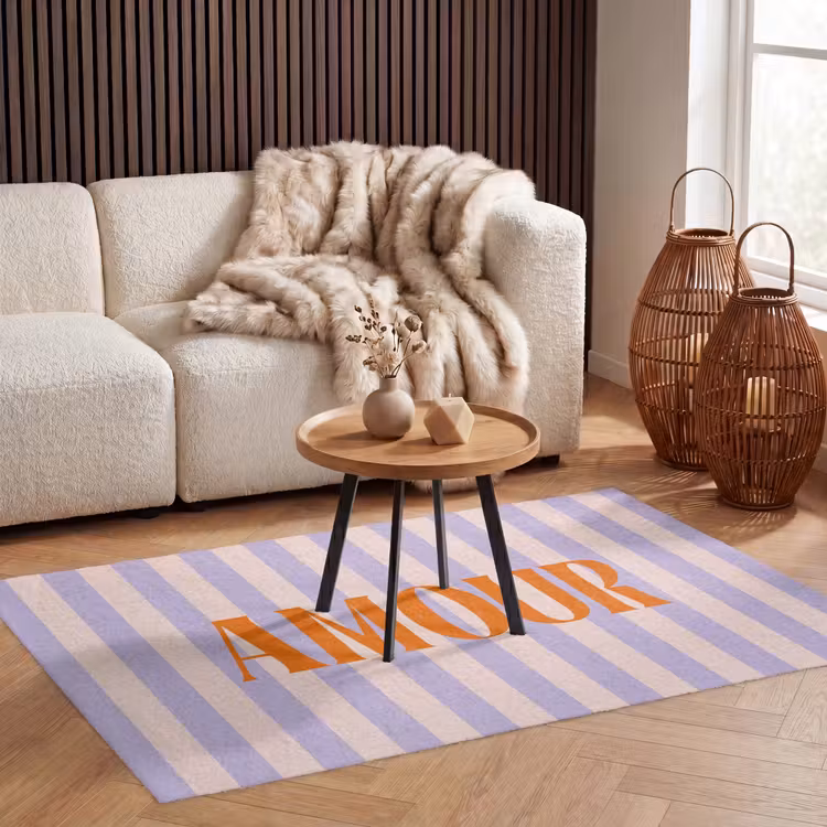 Vloerkleed - Lila - Oranje - Strepen - Amour — 3