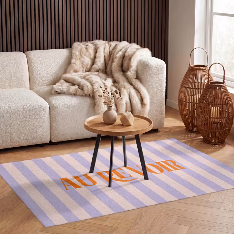 Vloerkleed - Lila - Oranje - Strepen - Au Revoir — 3