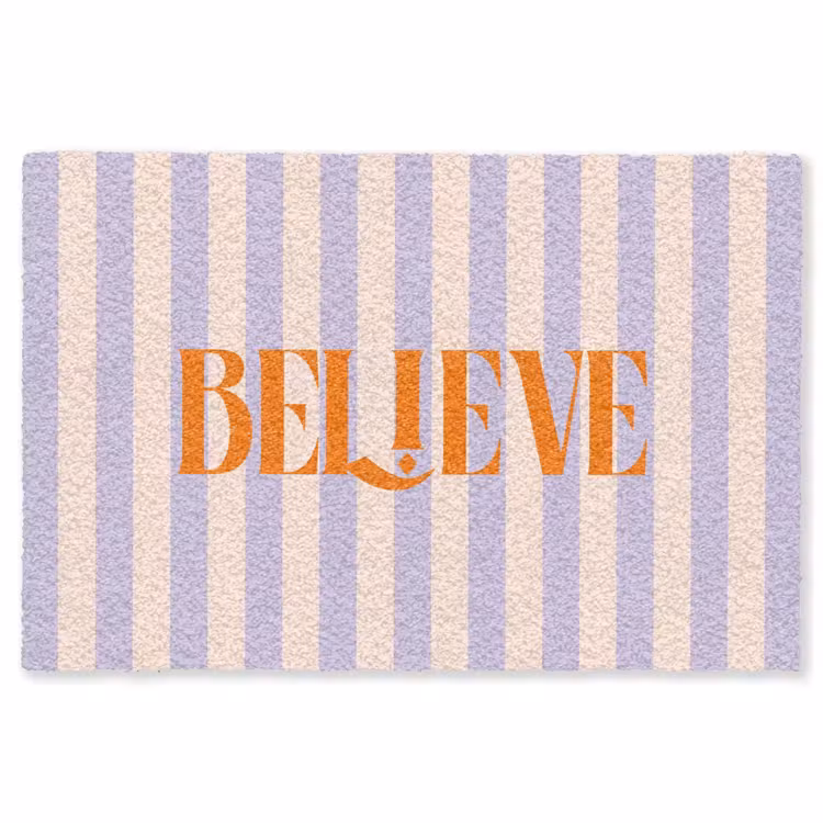 Vloerkleed - Lila - Oranje - Strepen - Believe — 1