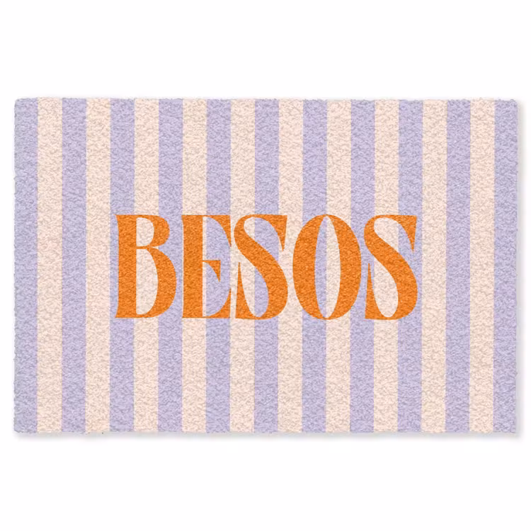 Vloerkleed - Lila - Oranje - Strepen - Besos — 1