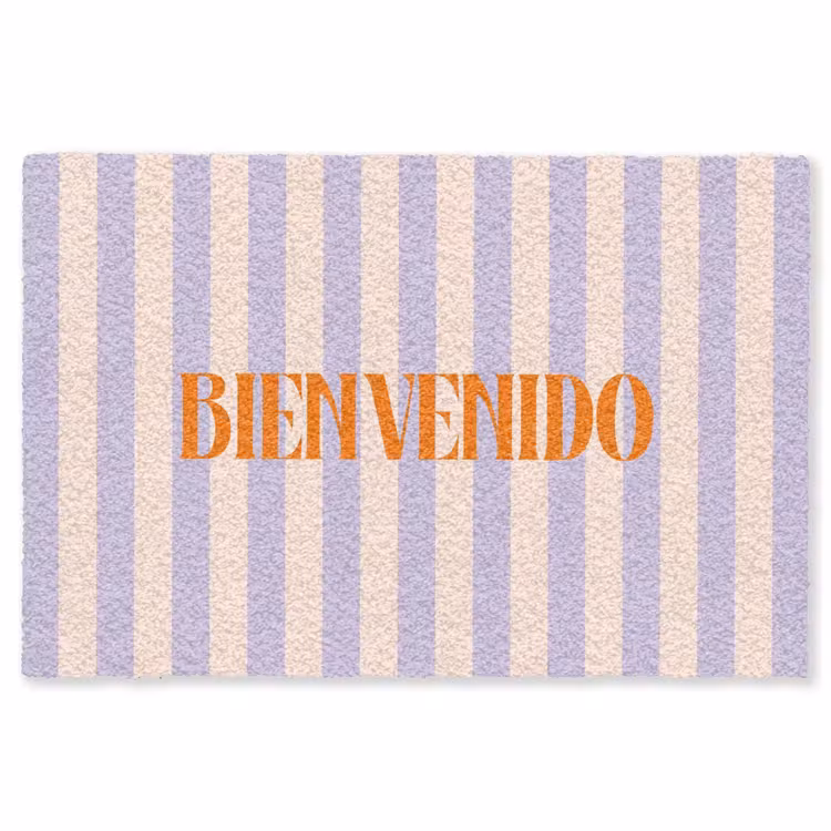Vloerkleed - Lila - Oranje - Strepen - Bienvenido — 1