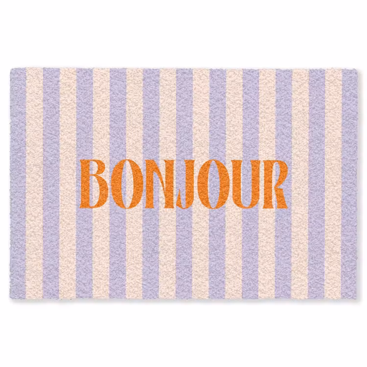 Vloerkleed - Lila - Oranje - Strepen - Bonjour — 1