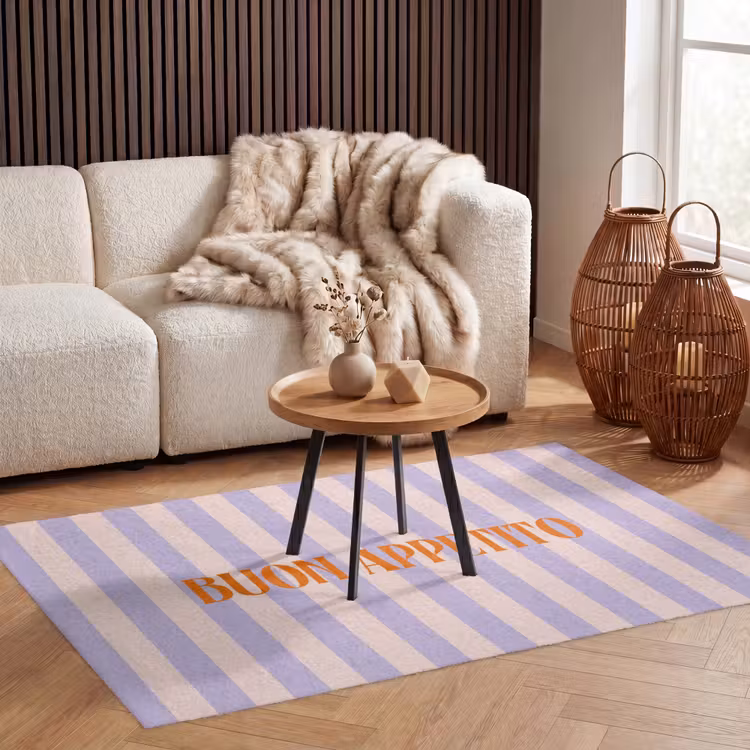 Vloerkleed - Lila - Oranje - Strepen - Buon Appetito — 3