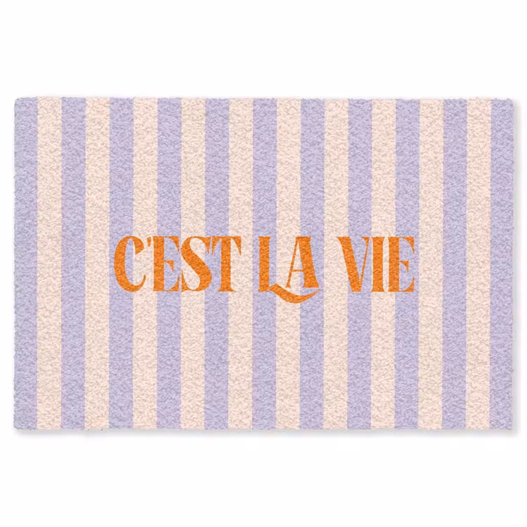 Vloerkleed - Lila - Oranje - Strepen - C'est La Vie — 1