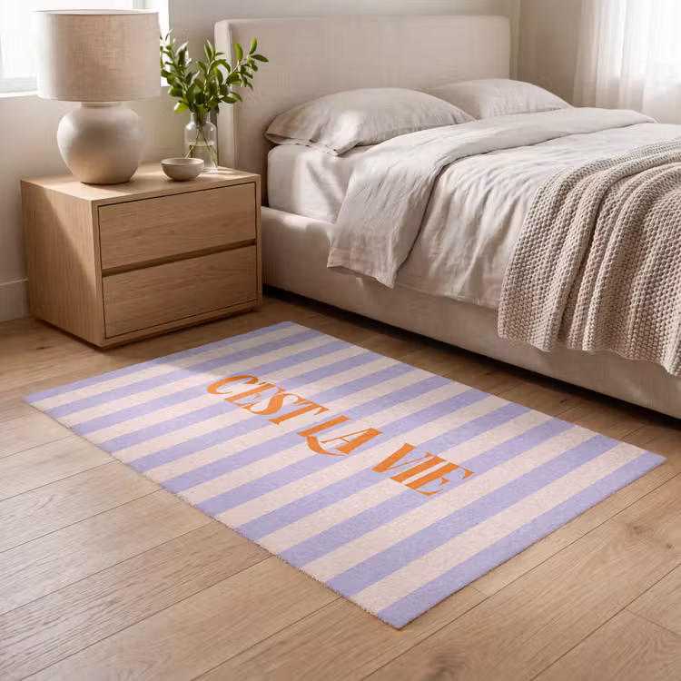 Vloerkleed - Lila - Oranje - Strepen - C'est La Vie — 5