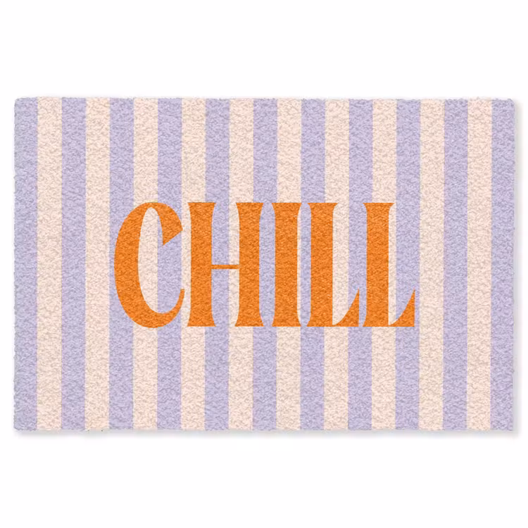 Vloerkleed - Lila - Oranje - Strepen - Chill — 1
