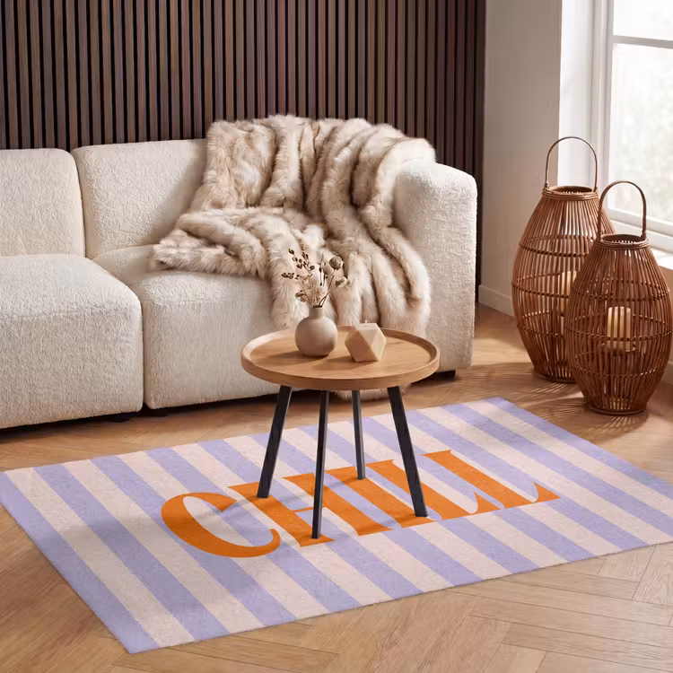 Vloerkleed - Lila - Oranje - Strepen - Chill — 3