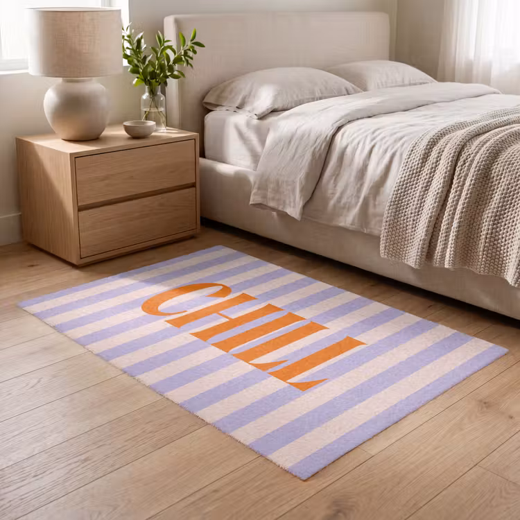 Vloerkleed - Lila - Oranje - Strepen - Chill — 5