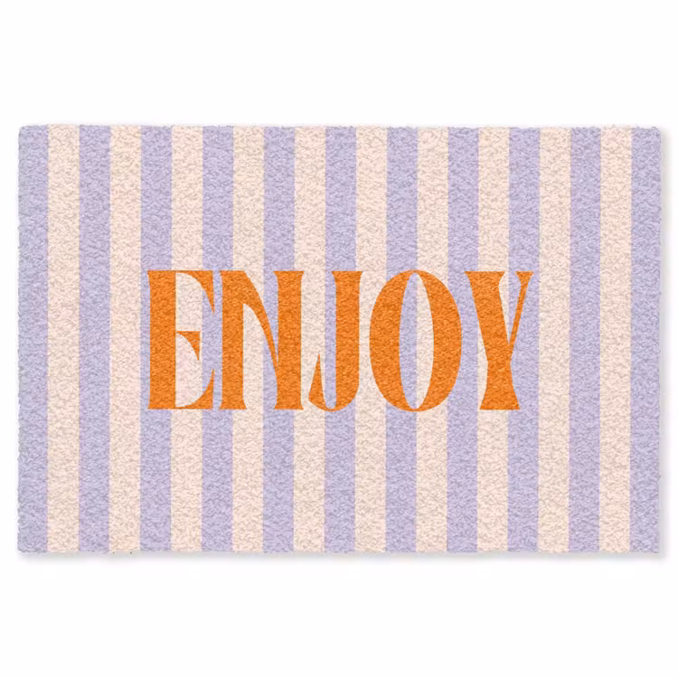 Vloerkleed - Lila - Oranje - Strepen - Enjoy — 1
