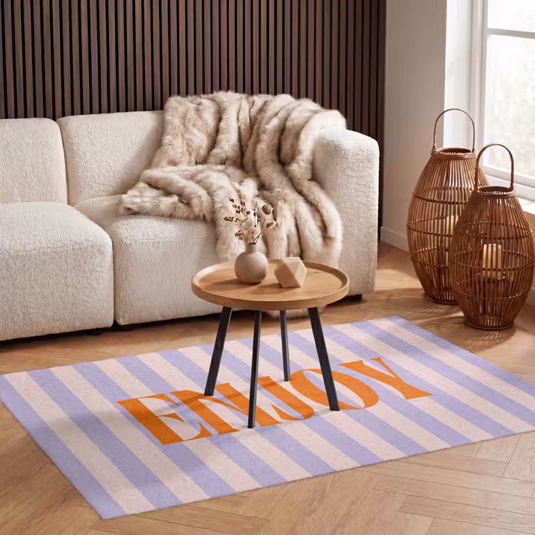 Vloerkleed - Lila - Oranje - Strepen - Enjoy — 3