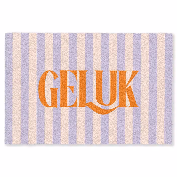Vloerkleed - Lila - Oranje - Strepen - Geluk — 1