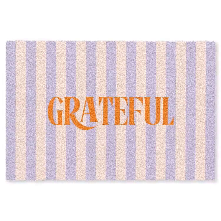 Vloerkleed - Lila - Oranje - Strepen - Grateful — 1