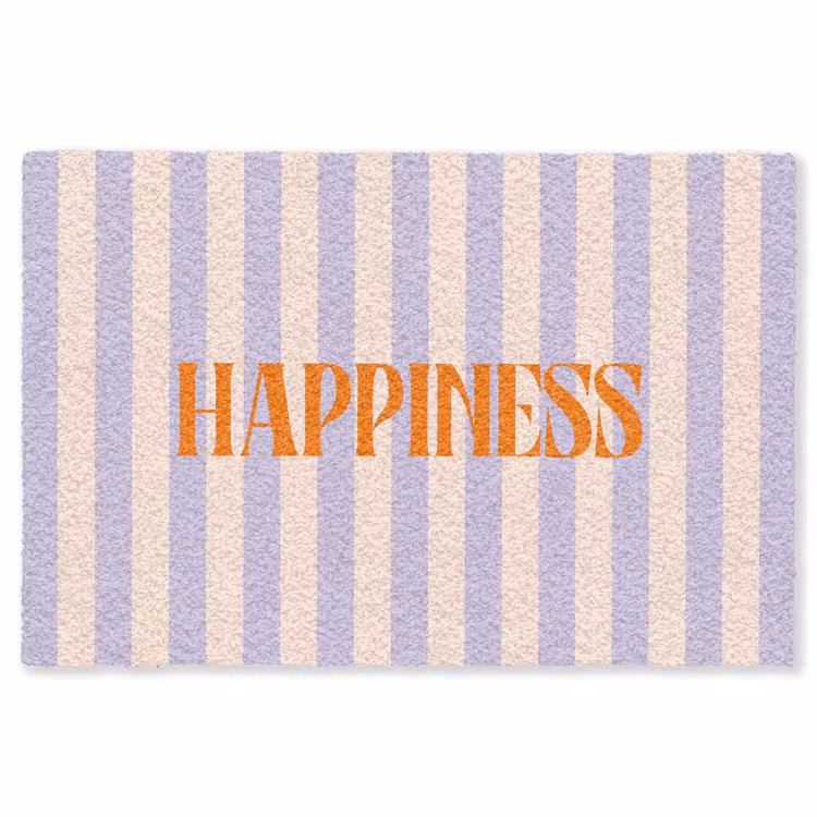Vloerkleed - Lila - Oranje - Strepen - Happiness — 1