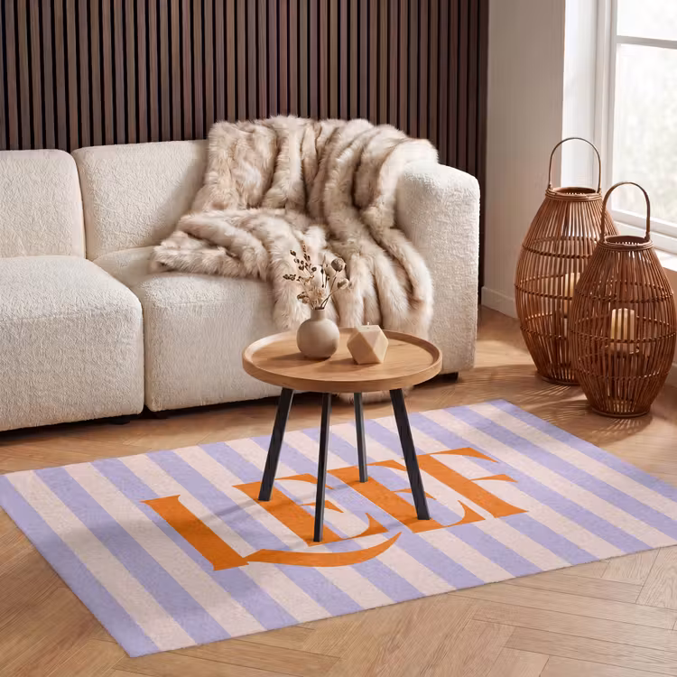 Vloerkleed - Lila - Oranje - Strepen - Leef — 3