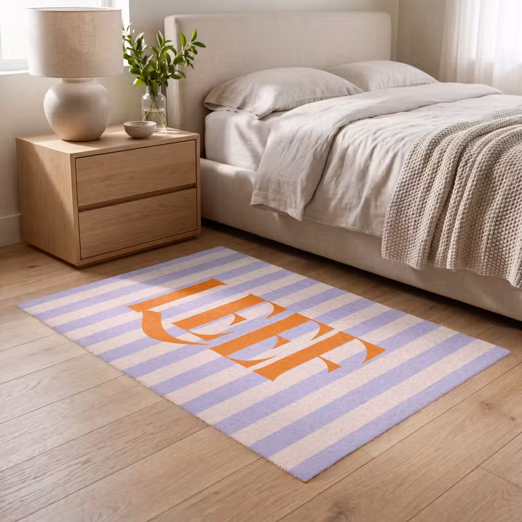 Vloerkleed - Lila - Oranje - Strepen - Leef — 5