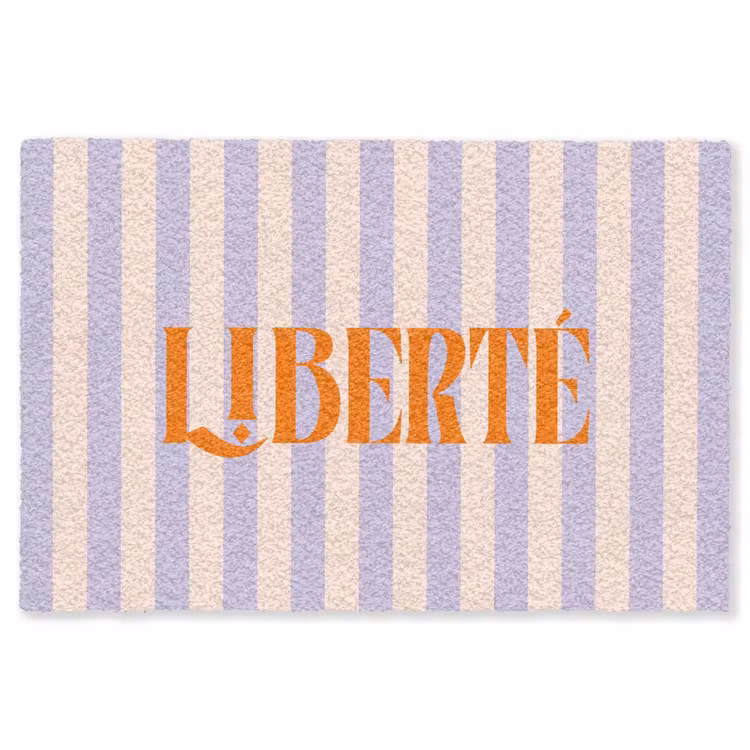Vloerkleed - Lila - Oranje - Strepen - Liberté — 1