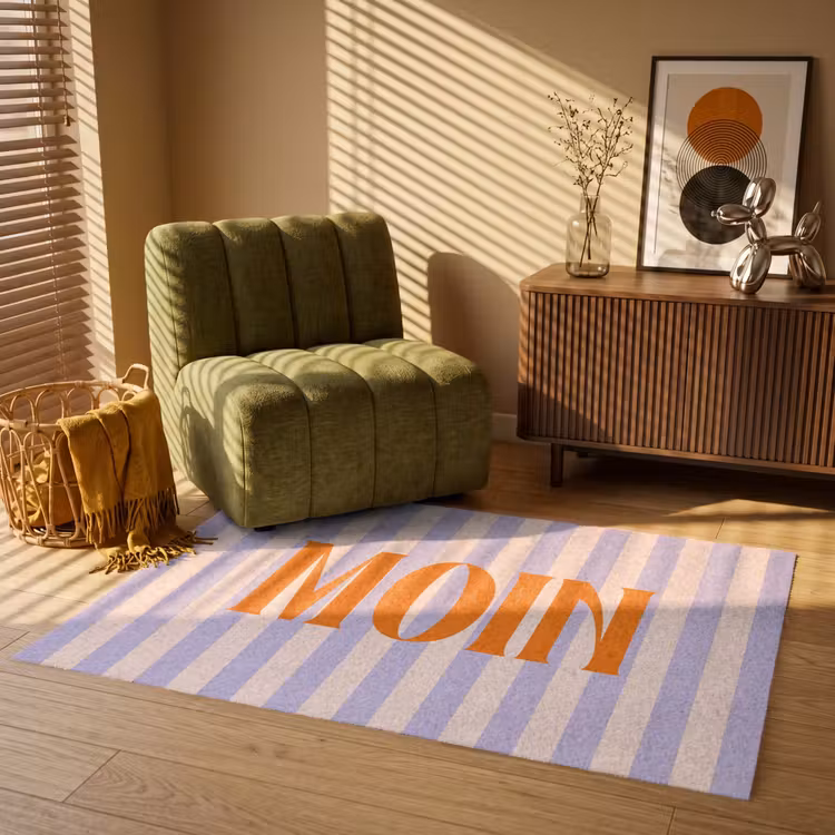 Vloerkleed - Lila - Oranje - Strepen - Moin — 2